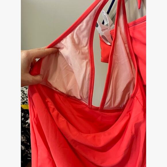 Cupshe Coral Halter Tankini Set Women's Size L - Picture 6 of 10